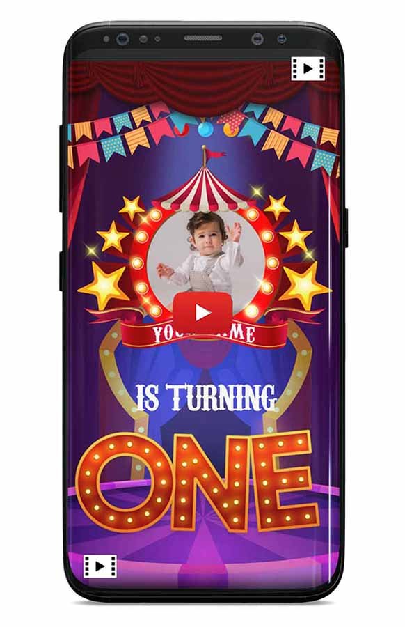 Carnival & Circus birthday Invitation Video