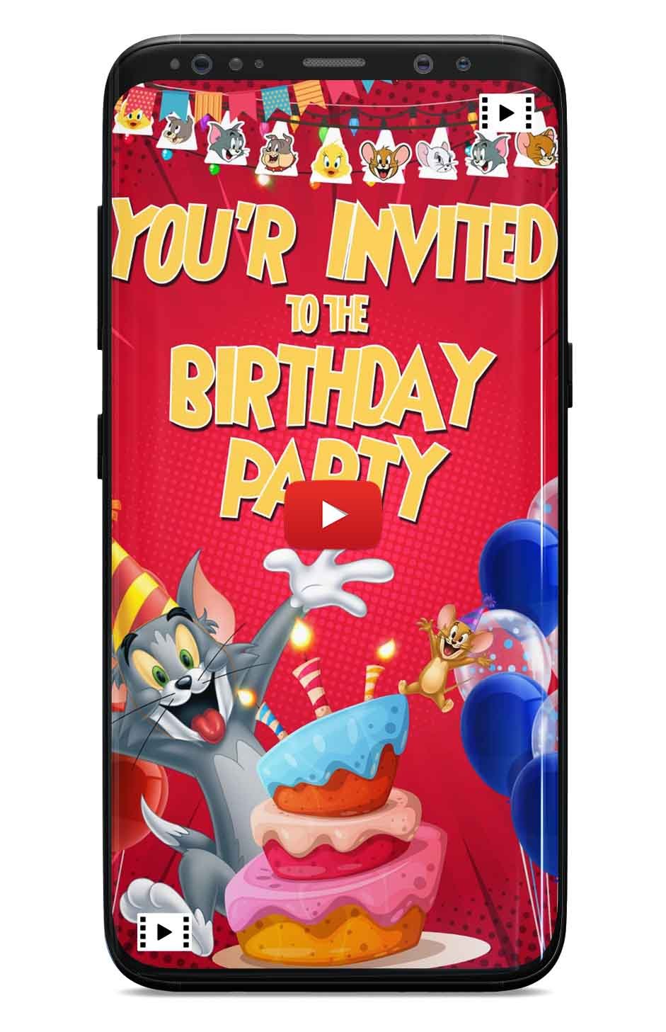 Tom and Jerry birthday invitation video