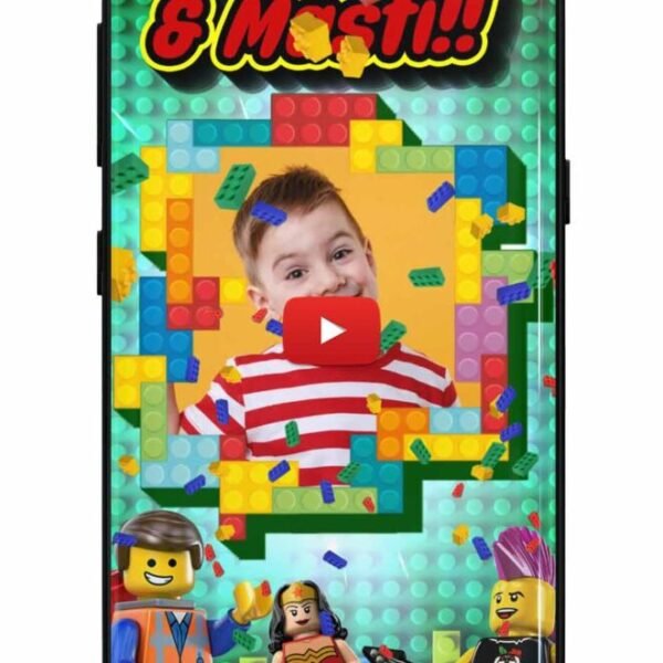 Lego Birthday Invitation Video with photo