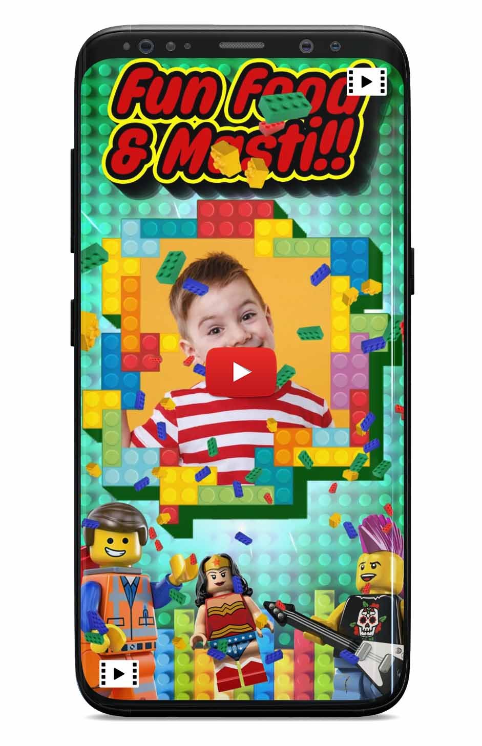 Lego Birthday Invitation Video with photo