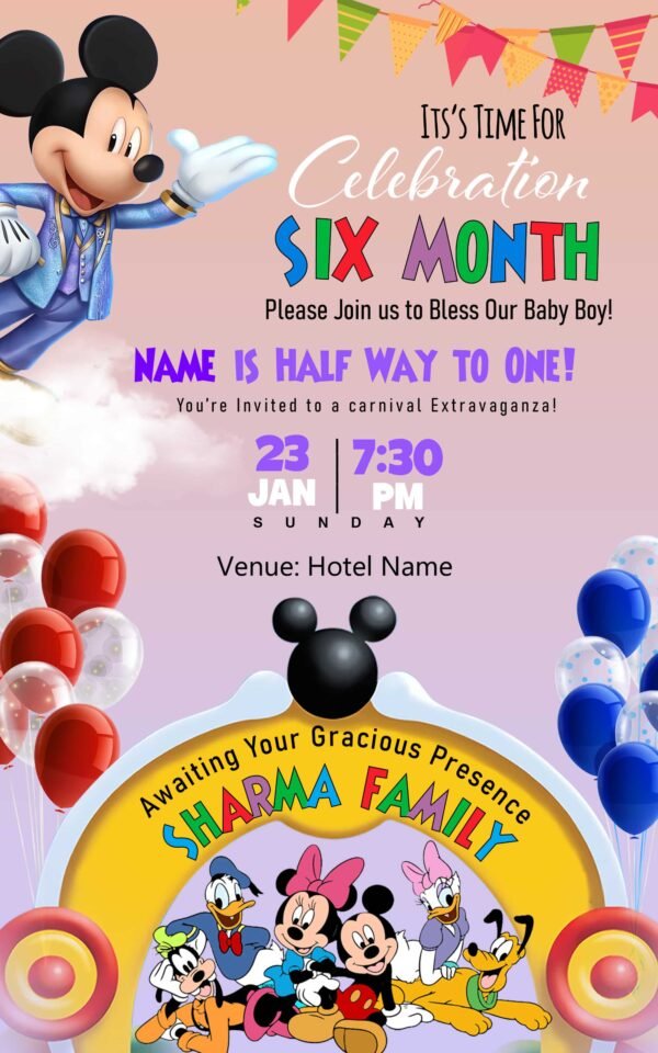 Mickey Mouse Birthday Invitation Card