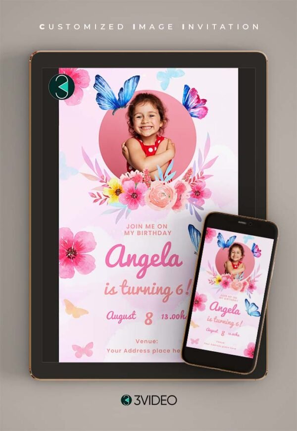 butterfly birthday Invitation card
