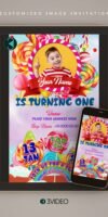 Candyland invitation card