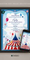 Circus Carnival birthday invitation card_V2