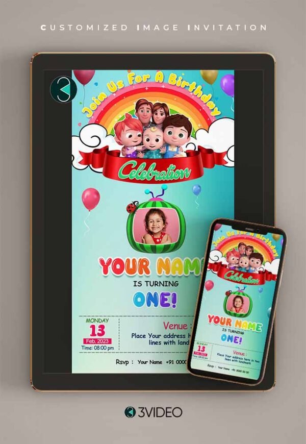 Cocomelon invitation card