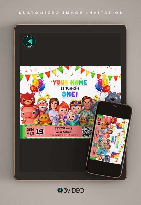 Cocomelon invitation card