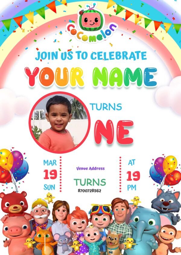 Cocomelon invitation card_V-6