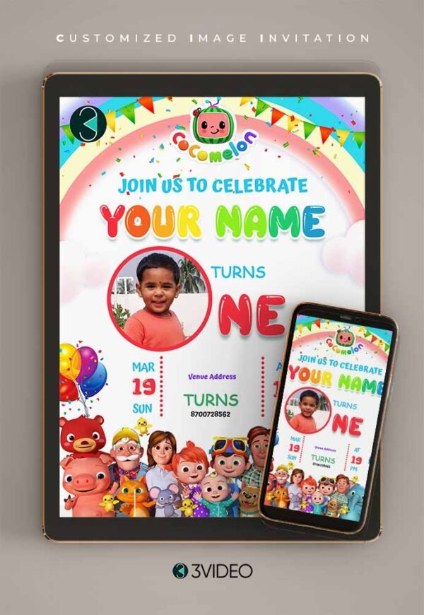 Cocomelon invitation card