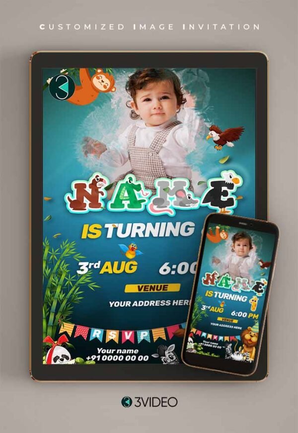Jungle Birthday Invitation Card