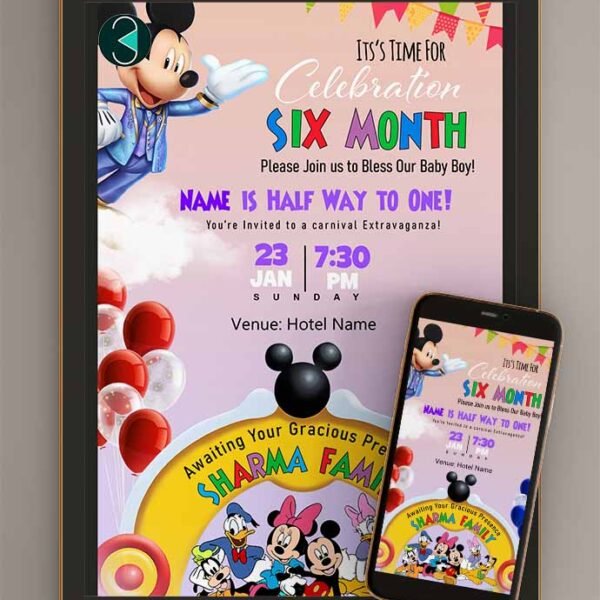 Mickey Mouse Birthday Invitation Card