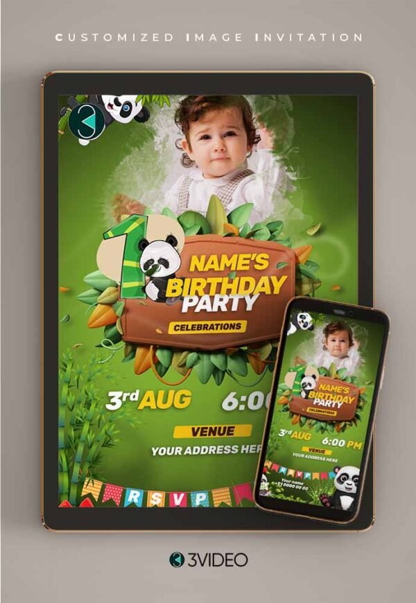 Panda invitation card_V-2