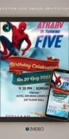 Spider and Frozen invitation card