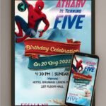 spderman frozen birthday invitation card