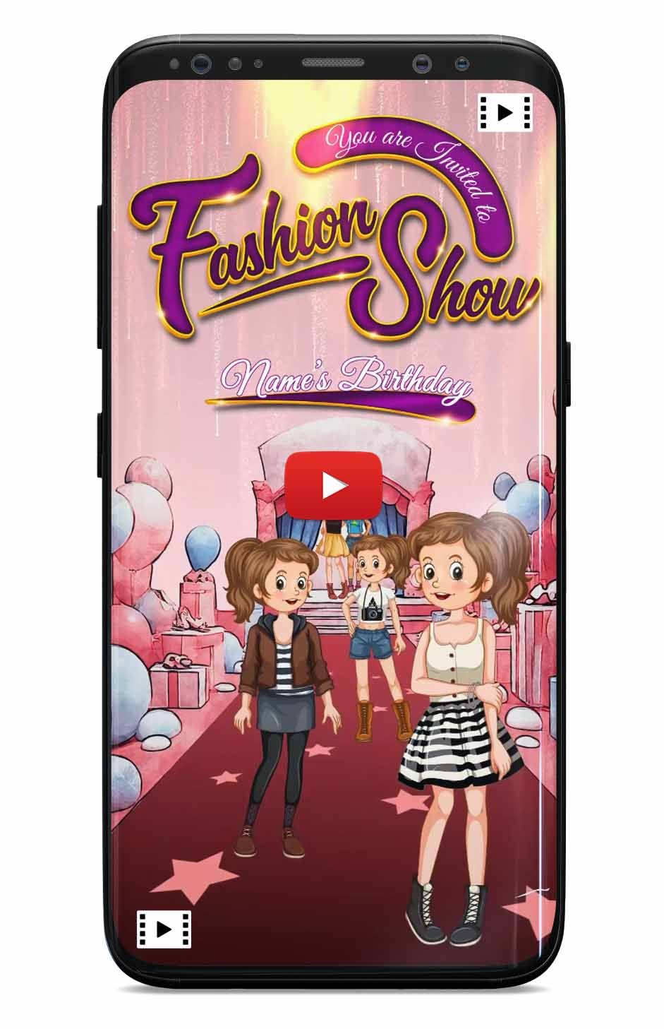 Fashion Show Runway Birthday Invitation Video