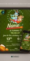 Krishna Birthday Invitation Card