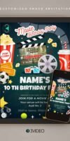 Movie Birthday Invitation Image Card