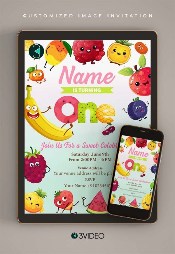 Tutti Frutti birthday invitation