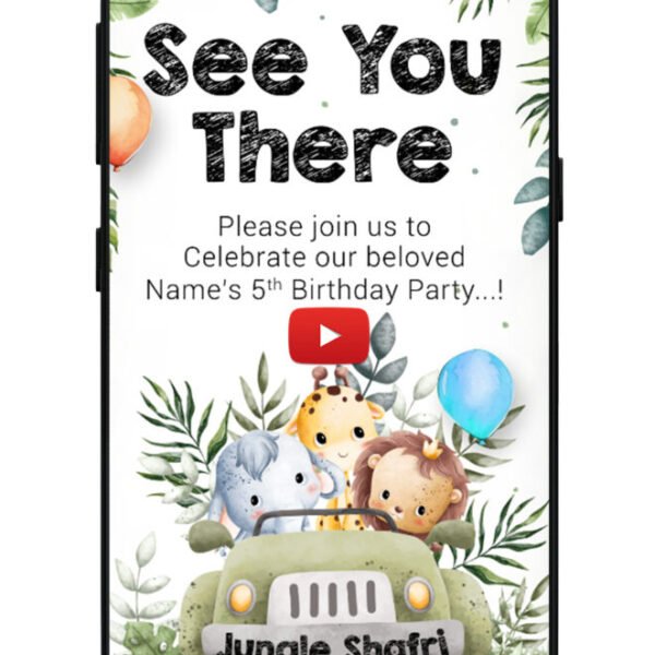 Jungle Safari Birthday Invitation Video