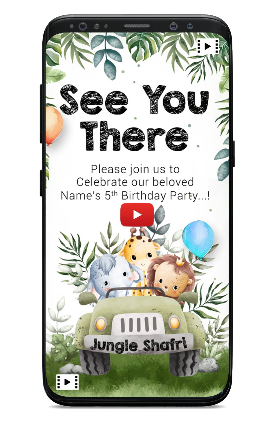 Jungle Safari Birthday Invitation Video