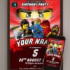 Lego Birthday Invitation Card