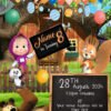 Masha and the bear birthday invitation