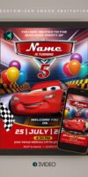 Pixar's Cars Birthday Invitation Card online