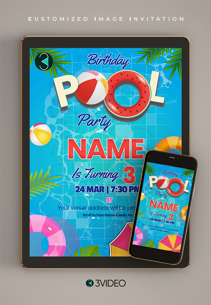 Pool Party Birthday Invitation Card online