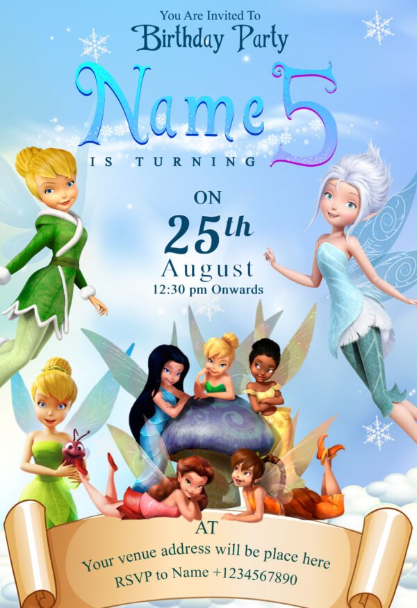 Tinkerbell Periwinkle Birthday Invitation Card online
