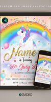 Unicorn Birthday Invitation Card online