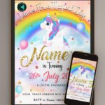 Unicorn Birthday Invitation Card