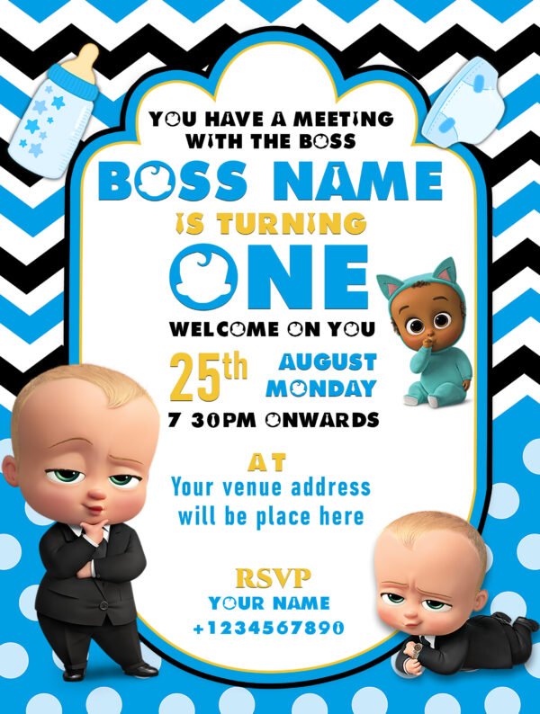 The Boss Baby Birthday Invitation Card - Image 2