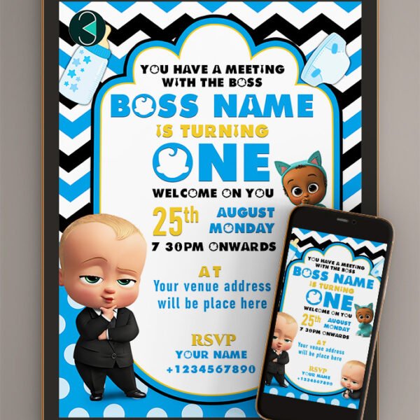 The Boss Baby Birthday Invitation Card