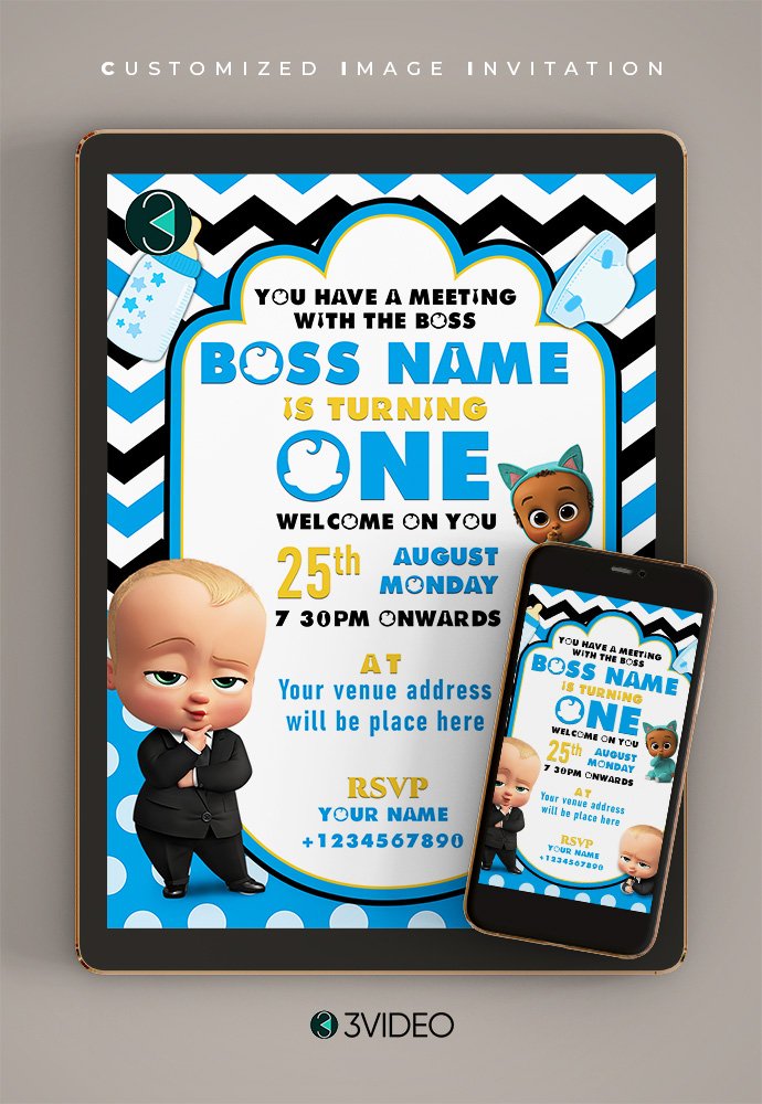 The Boss Baby Birthday Invitation Card online