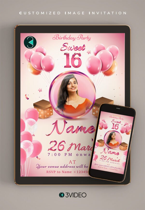 Adult Birthday Invitation Card