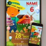 Farm Birthday Invitation Card