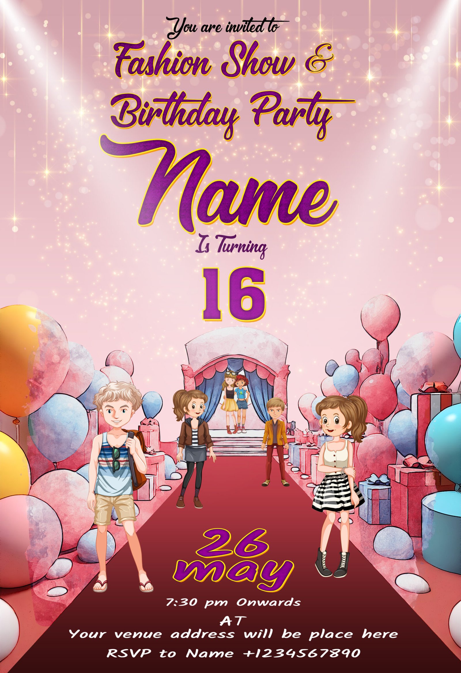 Fashion Birthday Invitation E-Card