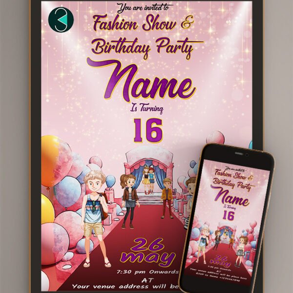 Fashion Birthday Invitation Card online