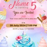 Ice cream Birthday Invitation E-Card