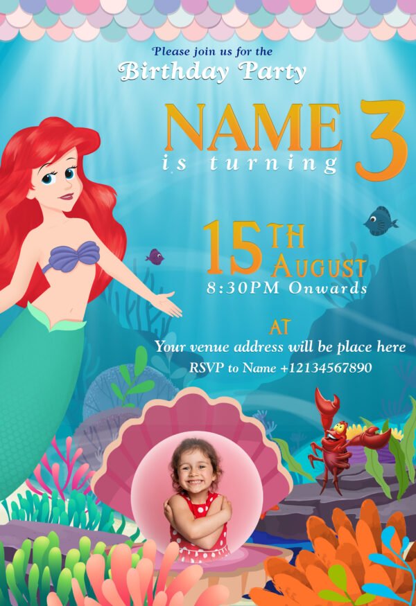 mermaid invitation card