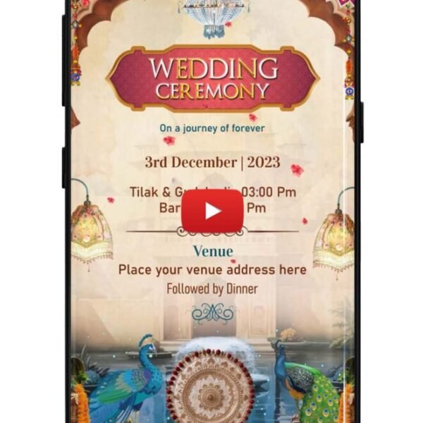 Rajasthani Wedding Invitation Video Blue light