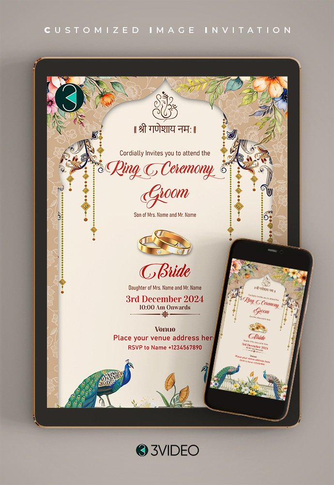 Ring ceremony invitation card