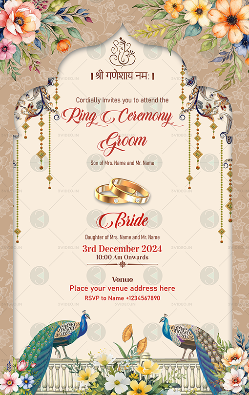 Ring ceremony invitation card