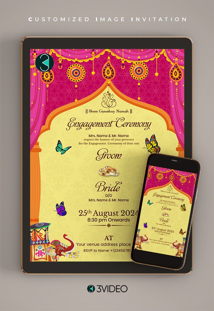 Engagement & Ring Ceremony Invitation Image Card