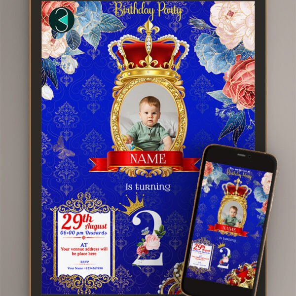 Prince Birthday Invitation Card online