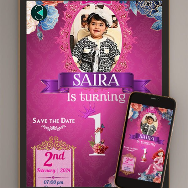 Princess  Birthday Invitation Card online