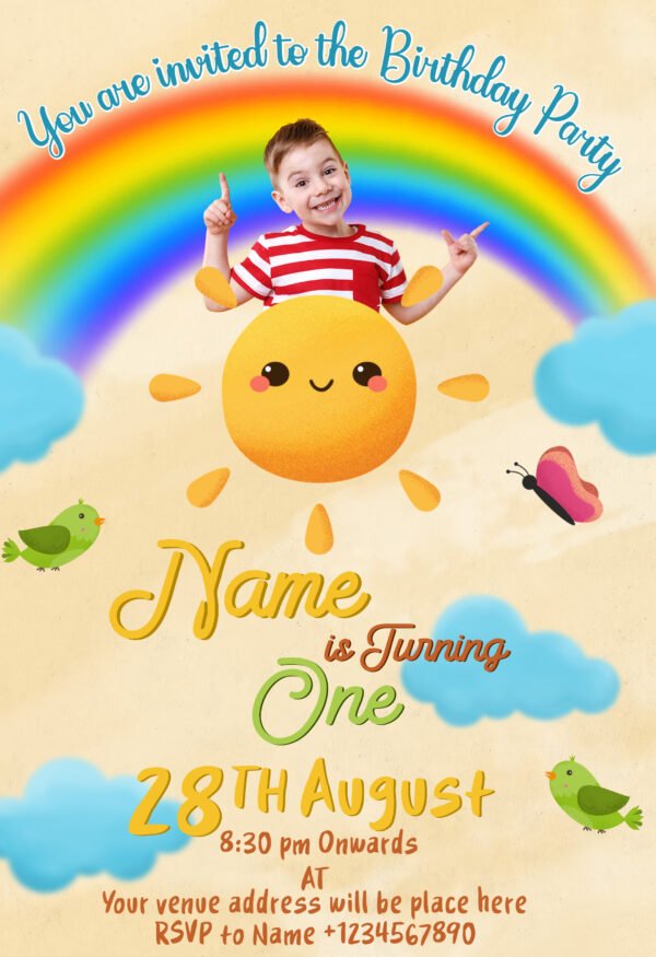 Sunshine Birthday Invitation Card online maker