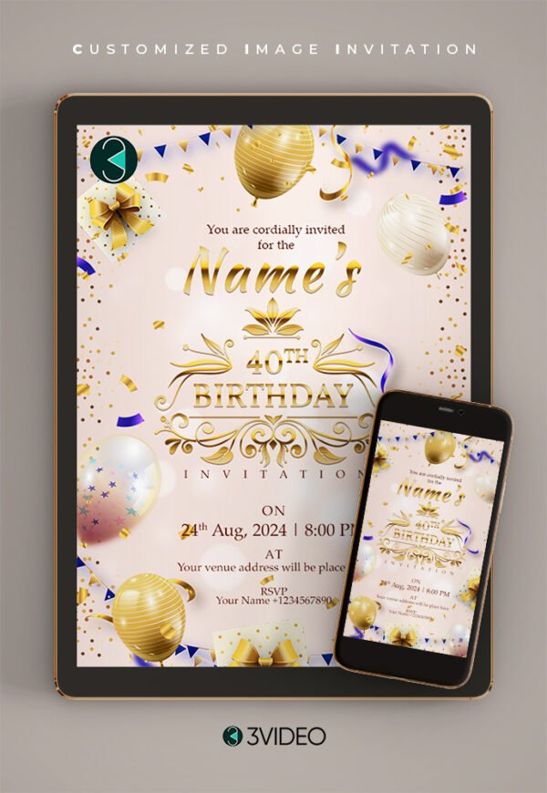 40th birthday invitations Card
