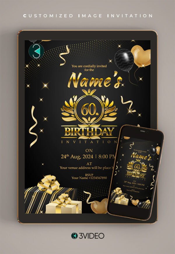 60th birthday invitations Card