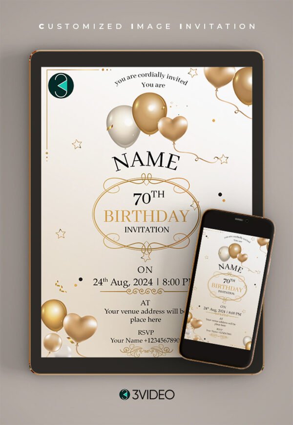 70th birthday invitations Card