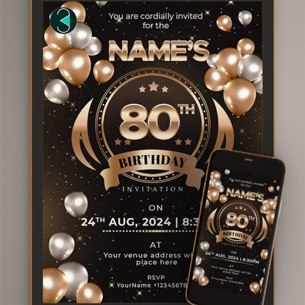 80th birthday invitations